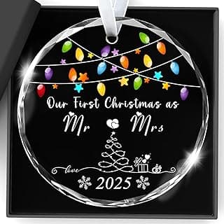 Christmas Ornaments 2025,Our First Christmas Married Ornaments Wedding Gifts for Couples 1st Xmas Married Ornament 2025 Mr and Mrs Bridal Shower Bachelorette Gifts for Bride to be Newlyweds Her Women