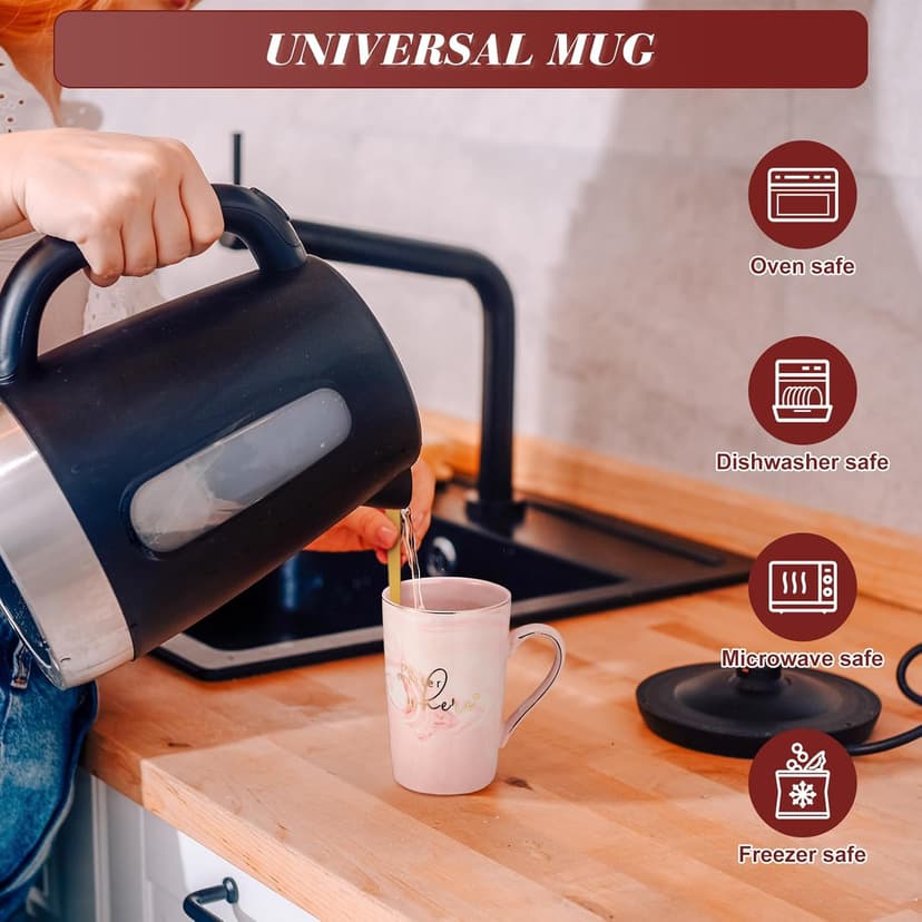 Hushee Hushee 3 Sets Friendship Gifts Friendship Mug for Best Friend Pink Mug Sisterhood Gifts for Christmas BFF, 12 oz