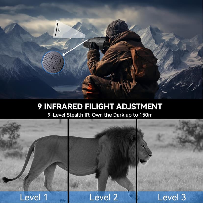 Night Vision Goggles,Night Vision Goggles for Adults Tactical Binoculars - Photo/Video Recording 1984FT Infrared Tech Gadgets Hunting Gifts for Men/Dad/Husband - Cool Tech Gift for Men