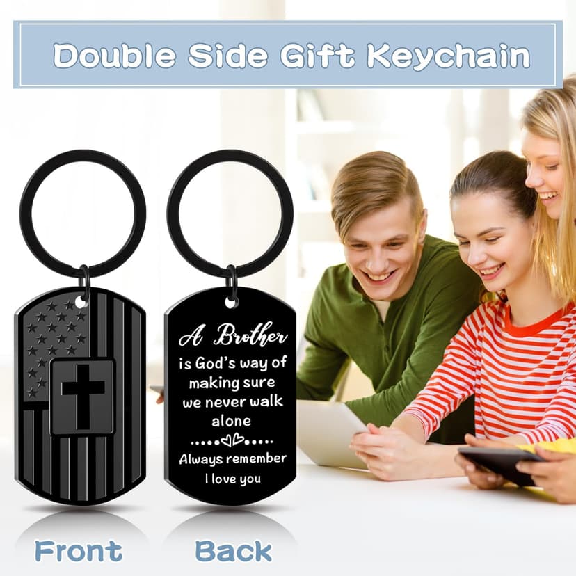 Gifts for Brother from Sister, Brother Birthday gifts, Remember I Love You Gift Keychain for Birthday Christmas Graduation