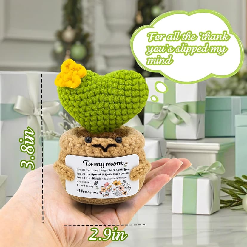 Mom Birthday Gifts Birthday Gifts for Mom from Daughter Son Christmas Meaningful Moms Gift Handmade Crochet Cactus Doll Appreciation Present for Mother Grandmother Aunt
