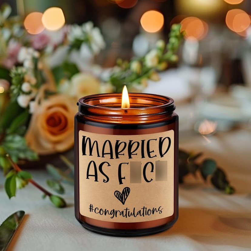 GSPY Scented Candles - Newly Wed Gifts for The Couple, Funny Wedding Gifts for Newlyweds, Married Couple - Wedding Congratulations Presents, Honeymoon, Married Present for Bride, Groom
