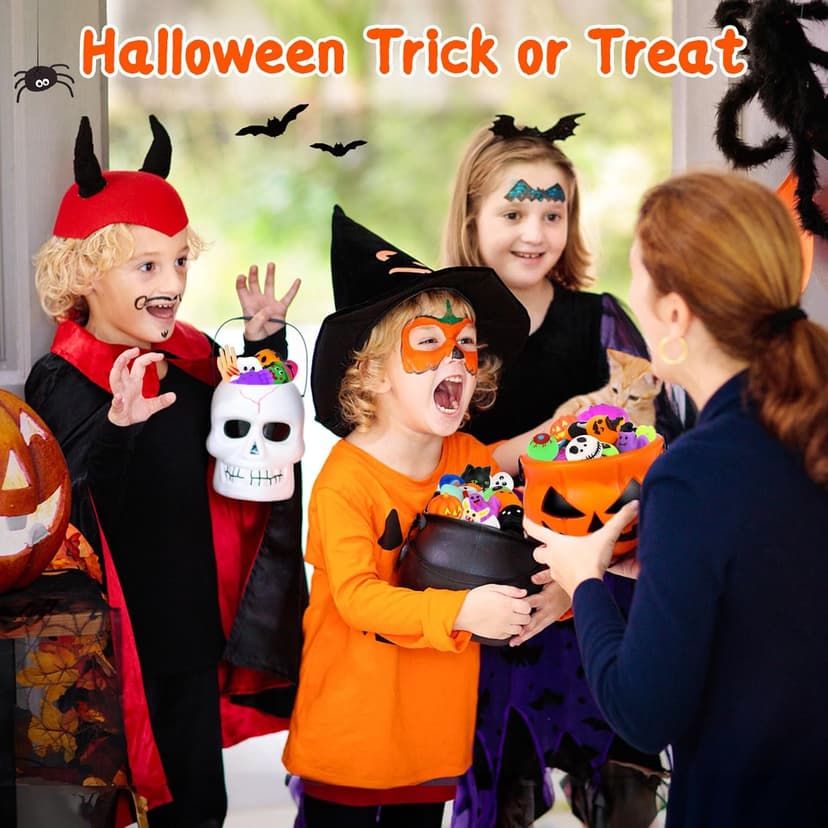 OCATO 30Pcs Halloween Mochi Squishy Toys Halloween Party Favors for Kids Halloweens Toys for Trick or Treat Bulk Non Candy Halloweens Treats Gift Goodie Bags Fillers Party Supplies for Kids Boys Girls