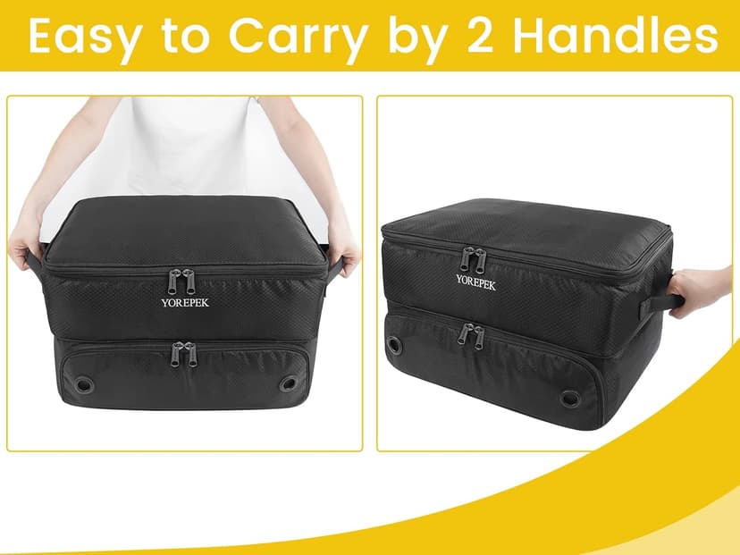 YOREPEK 2 Layer Golf Trunk Organizer, Golf Gifts for Men with Separate Ventilated Compartment for 2 Pair Shoes, Waterproof Car Trunk Locker for Balls, Tees, Clothes, Gloves, Accessories, Golfer Gifts