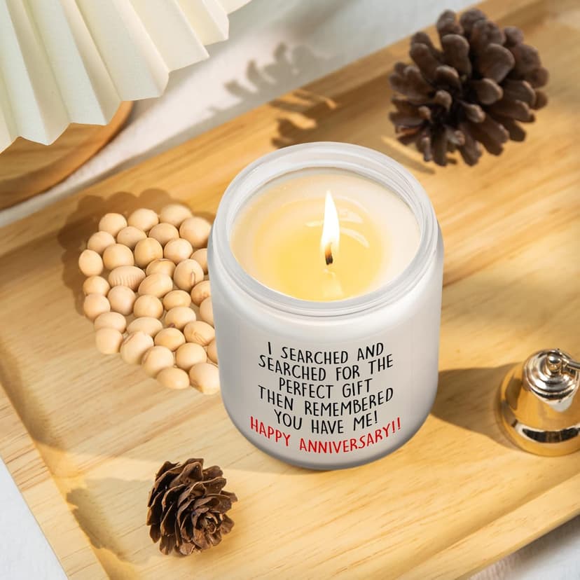 Happy Anniversary Candles Gifts for Her Him Couple- 1, 2, 5, One Year Anniversary Romantic Gifts for Wife Husband Girlfriend Boyfriend