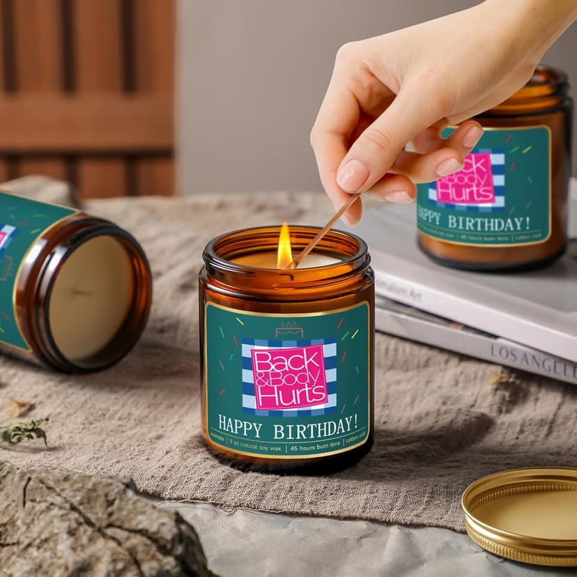 UAREHIBY Happy Birthday Candle Gifts for Women,Unique Best Friend Birthday Gifts for Her,Sister,Funny Birthday Gifts for Men,Mom,Dad,Bestie Present,16 18 21 30 40 50 60 Bithday Gifts, Brown