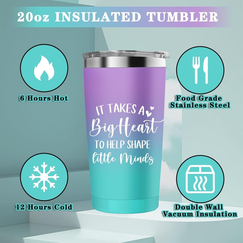 Teacher Gifts for Women, Christmas Teacher Appreciation Gifts from Student, Best Teachers Tumbler, Acrylic Plaque, Back to School Birthday Retirement Thank You End of Year Gift for Teachers