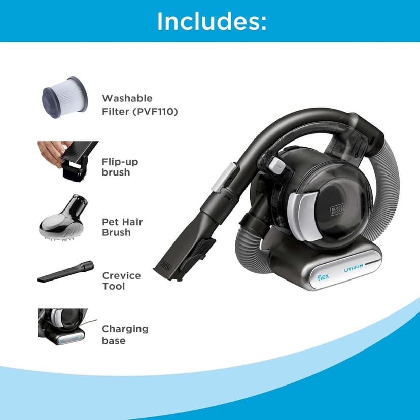 BLACK+DECKER dustbuster FLEX Cordless Handheld Vacuum, Home, Pet and Car Vacuum (BDH2020FL)