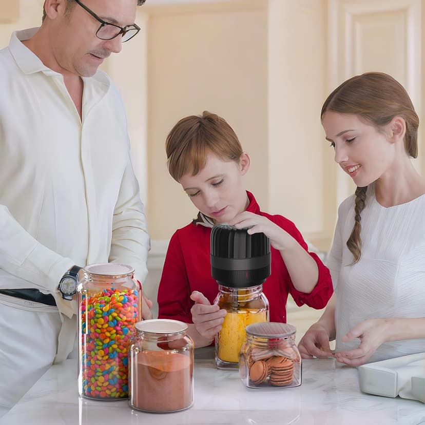 Electric Mason Jar Vacuum Sealer Kit for Wide-Mouth & Regular-Mouth Mason Jars, Food Saver Vacuum Canning Sealer Machine Includes 10 Jar Lids