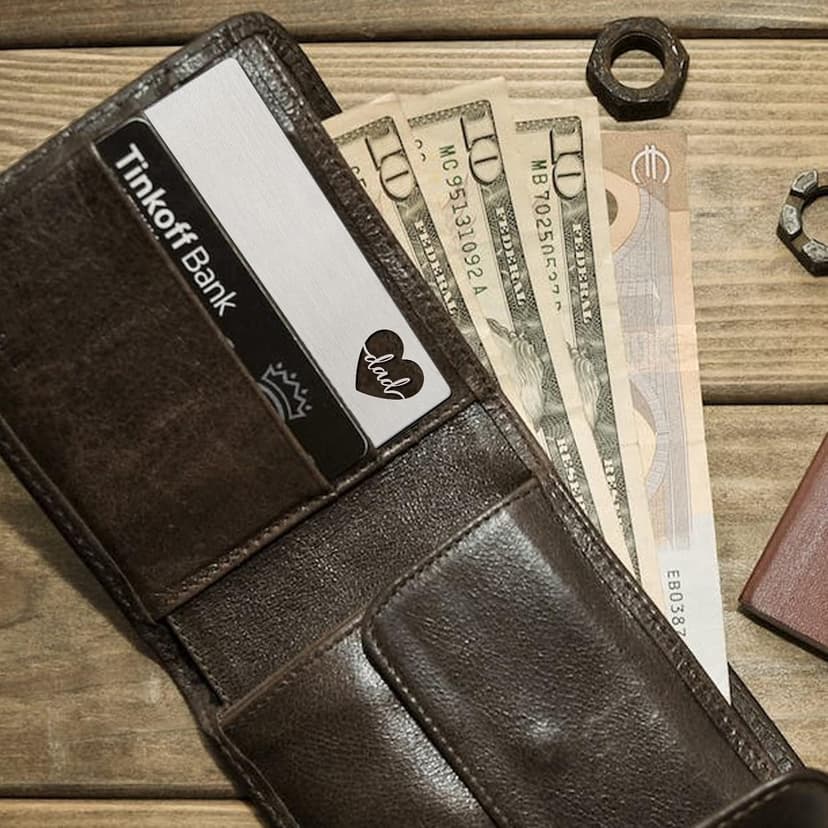 YODOCAMP Thank You Dad Engraved Wallet Card Inserts, Dad Gifts from Daughter, Birthday Father's Day Thanksgiving Christmas Valentines Gifts Card for Dad Father Papa