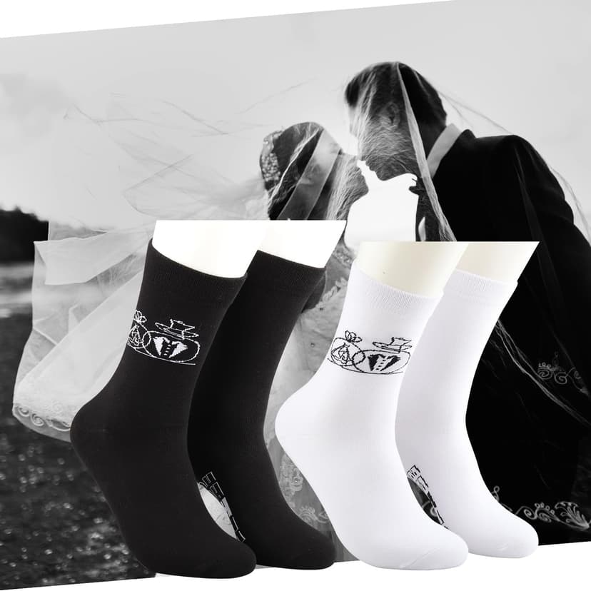 MBMSO Couples Socks Set Newlyweds Gift Socks Hubby and Wifey Est. 2025 Wedding Gift for Bride and Groom Socks Engagement Gift
