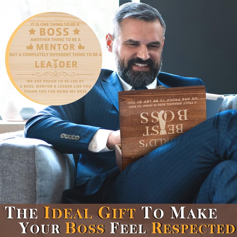 Oaksea Boss Day Gifts for Men Him Christmas, Anniversary Unique Gifts for Him, Birthday Retirement Gift for Boss Men, Stainless Steel Engraved Whiskey Stones Glasses Cool Burbon Scotch Set Gift