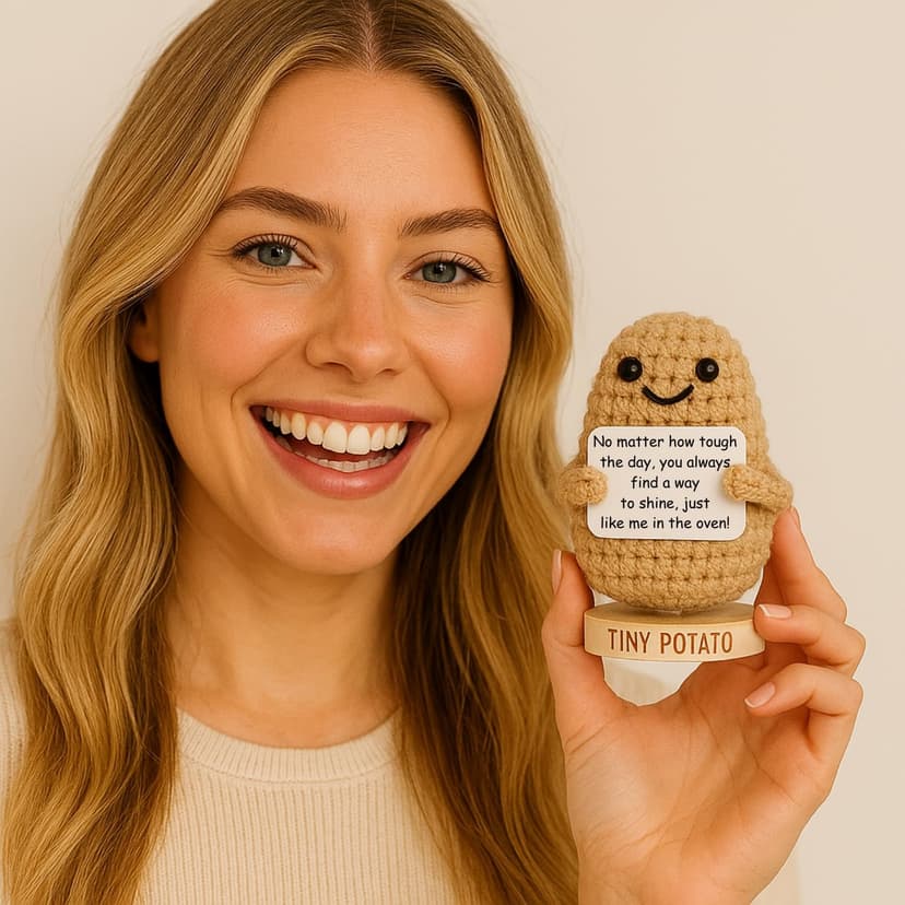 New Mom Gifts for Women - Tiny Potato with 30 Empowering Signs for New Moms - Gift for First Mothers Day - Postpartum Gift Idea for 1st Time Mother | Emotional Support Crochet for Moms After Birth