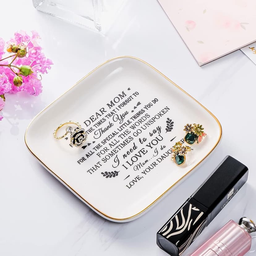 Birthday Gifts for Mom from Daughter Jewelry Dish - Thank You! for all the words that sometimes go unSpoken, I need to say I Love You!" Gifts for Mom Christmas Mothers Day Valentines Thanksgiving
