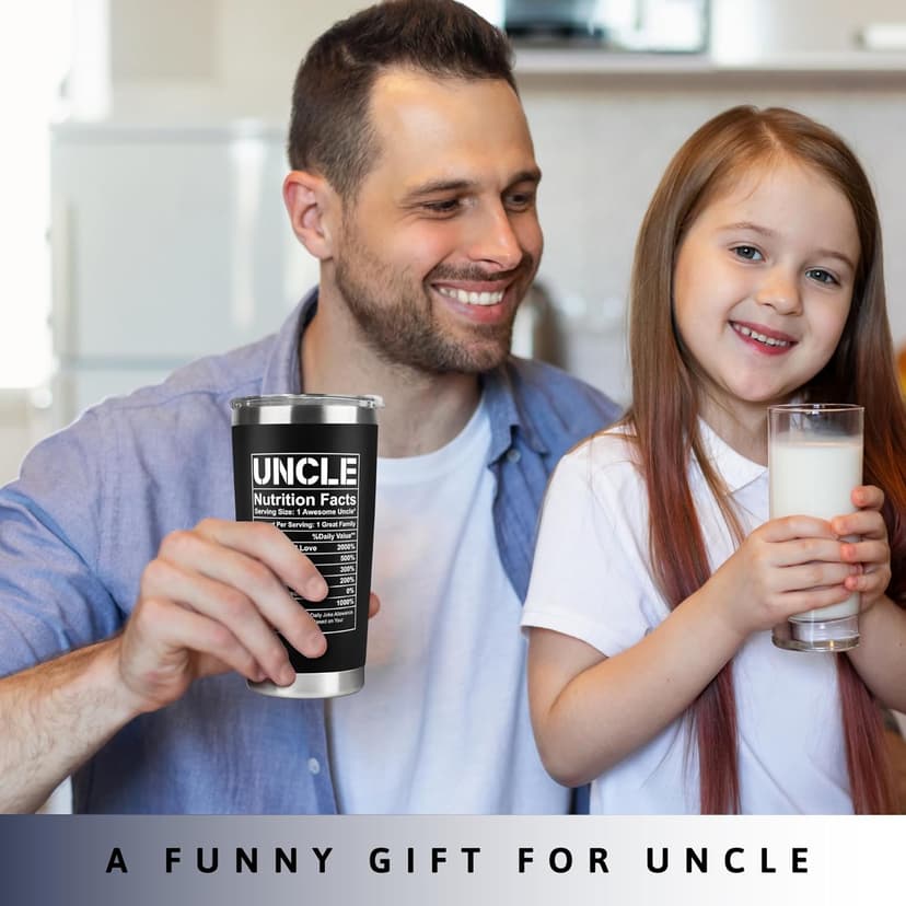 Gifts for Uncle from Niece, Nephew - Uncle Gifts - Fathers Day Gift - Father's Day, Birthday, Christmas Funny Gift for Men Him from Niece, Nephew, Kids - 20 Oz Stainless Steel Coffee Tumbler