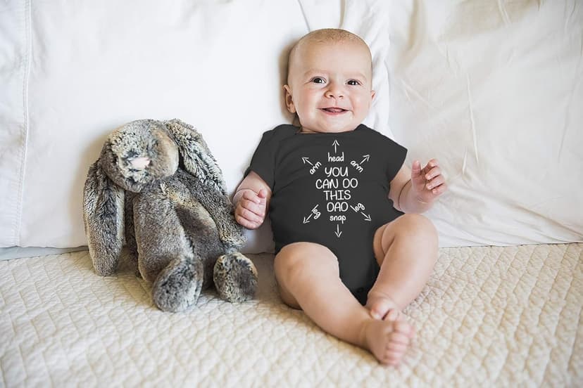 You Can Do This Dad - Funny Baby Essentials Bodysuit - Cute Baby Girl Clothes Newborn Boy Outfit (Newborn, Black)