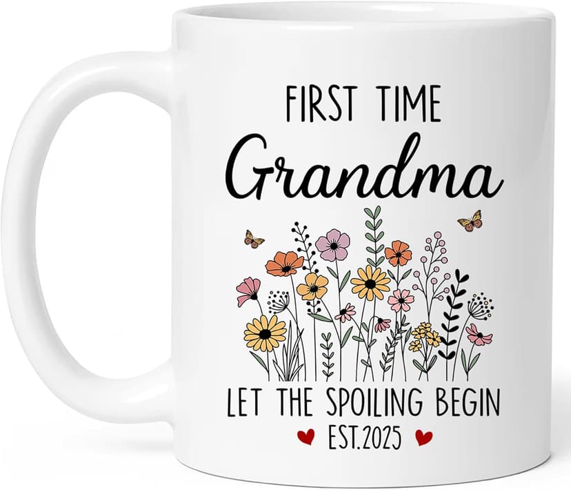First Time Grandma Gifts, Promoted to Grandma Est 2025 Mug, Let the Spoiling Begin Cup, Soon To Be Grandmas Gift from Daughter, Pregnancy Announcement, Christmas or Grandmas To Be Mothers Day Gift