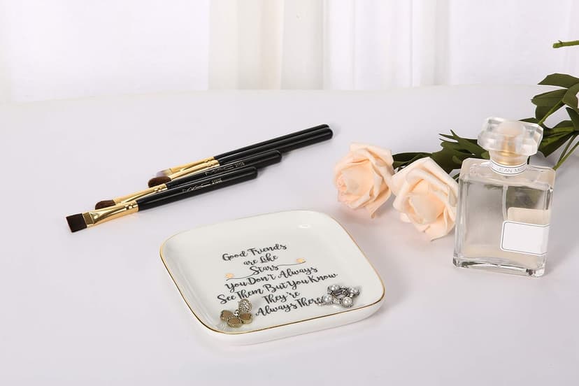 Scwhousi Ring Dish Jewelry Tray for Friend Mom Sister Maid of Honor,Birthday Mother's Day Christmas Gifts