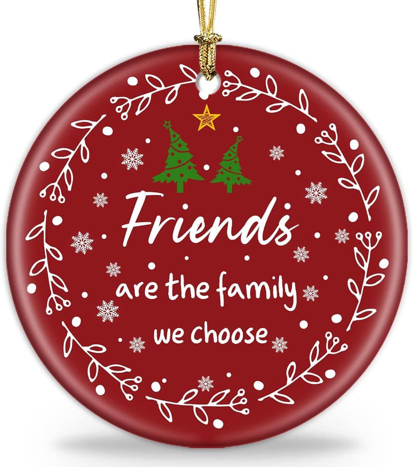 GGEB Friend Christmas Ornaments Gifts for Women Men - 3" Ceramic Christmas Tree Friendship Ornaments for Best Friends Coworkers Bestie Sister - Good Friends Birthday Gifts Ideas Xmas Decorations
