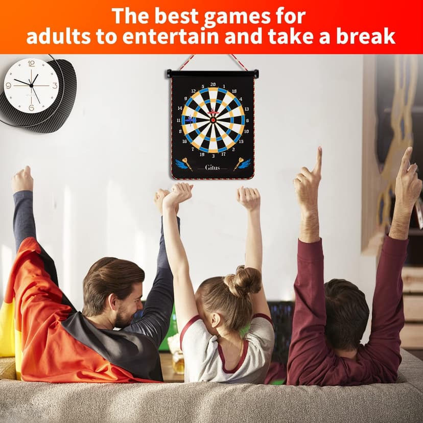 Gitus Magnetic Dart Board Indoor Outdoor Games for Kids with 12 Darts, Gifts for Teenage Boys Teen Boy Gift Ideas Gifts for Boys 8 9 10 11 12 13 14 Years Old Game Room Decor