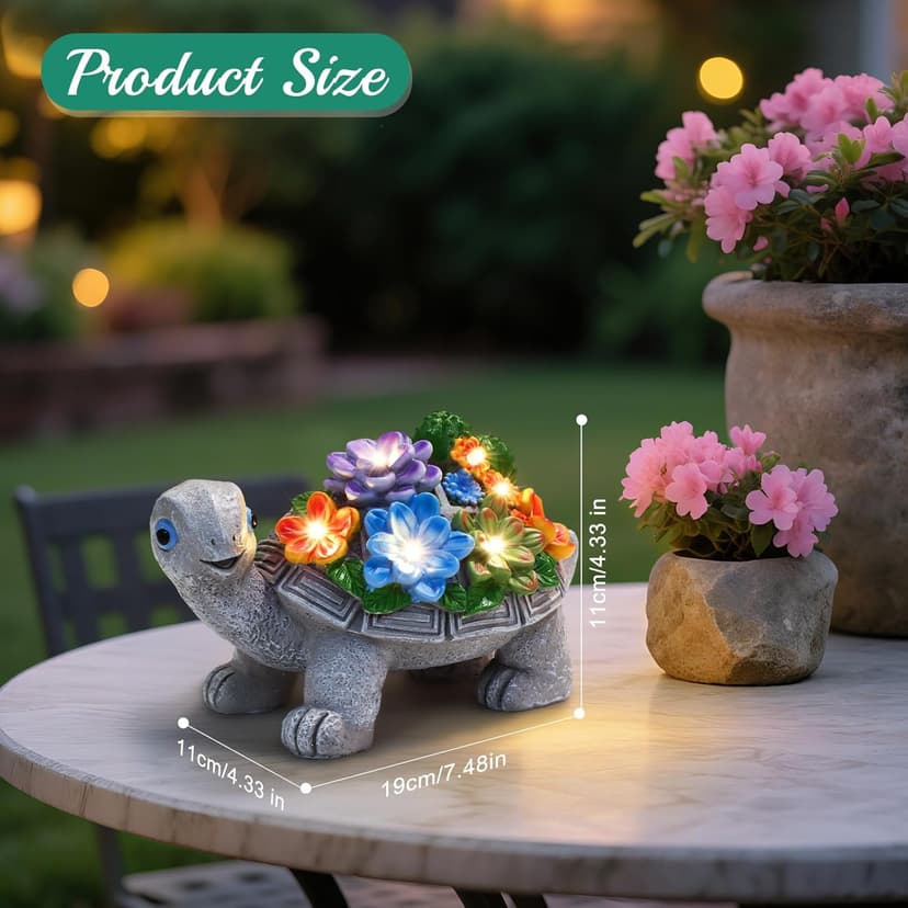 Linkax Birthday Gifts for Women Mom Grandma, Turtle Statue Solar Lights Outdoor Garden Decor for Outside Yard Patio Porch Fall Home, Gardening House Warming Gifts New Home, Grandparents Day Presents