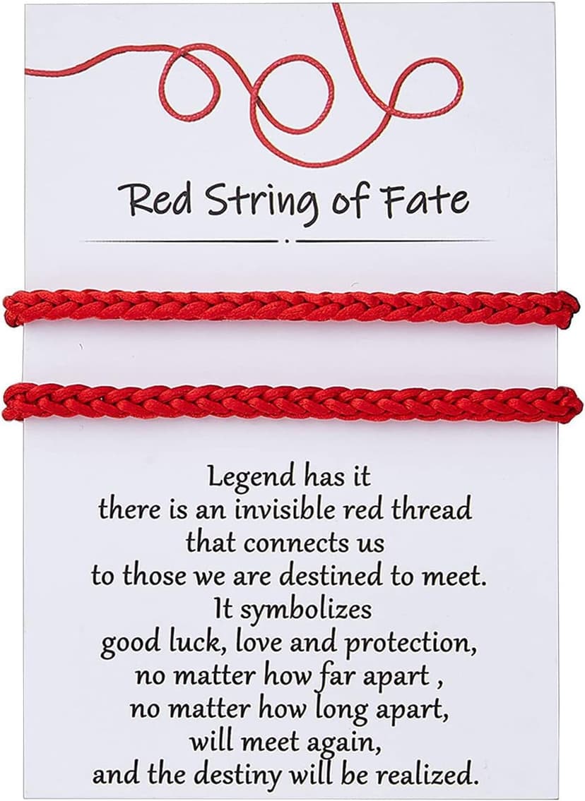 Desimtion Couples Bracelets Red String of Fate Matching Bracelets for Couples Gifts for Him and Her, Long Distance Relationship Gifts for Boyfriend or Girlfriend