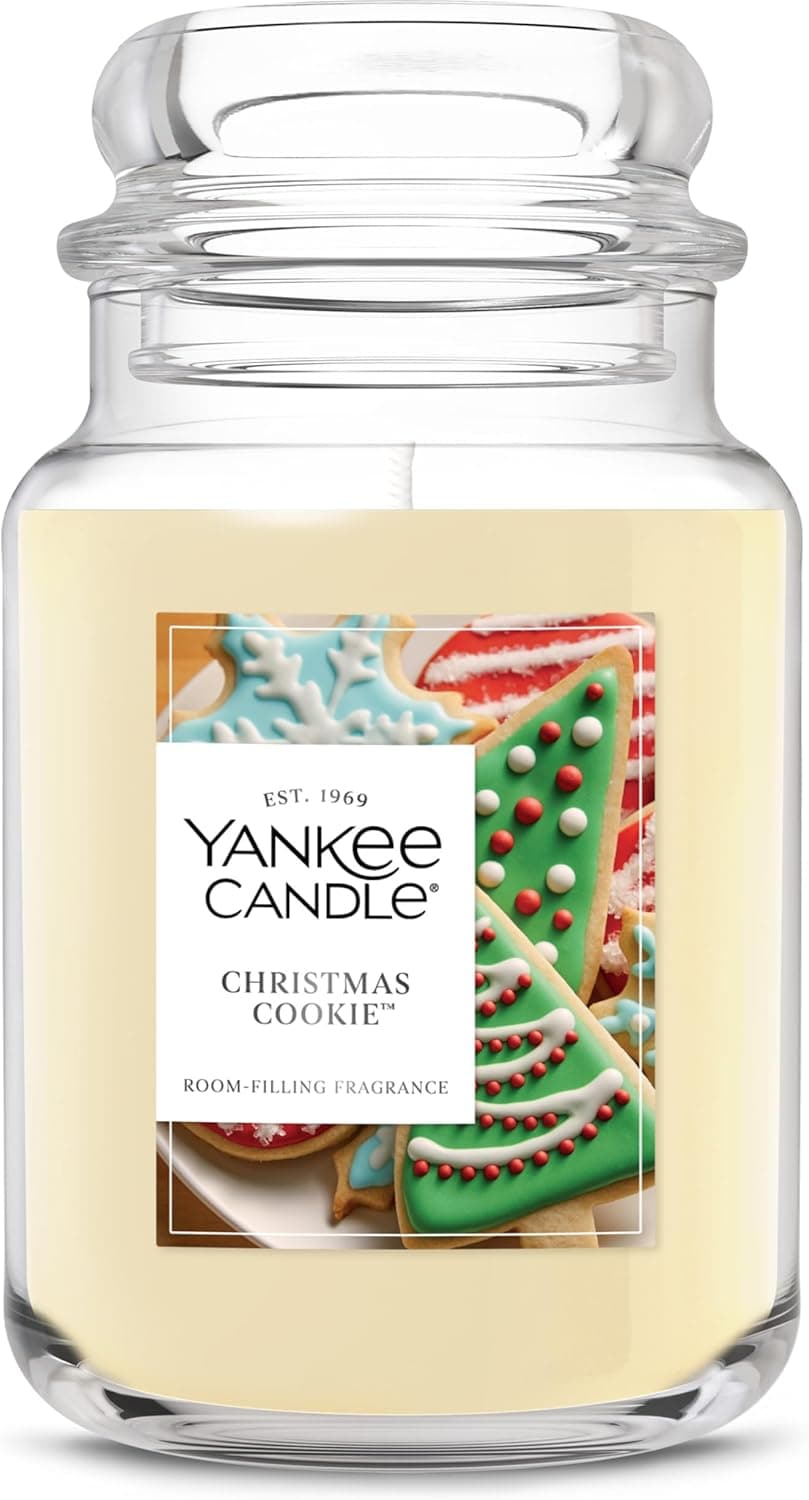 Yankee Candle Christmas Cookie, Scented Candle, 22oz Large Jar with up to 150 Hour Burn Time, Giftable, Holidays
