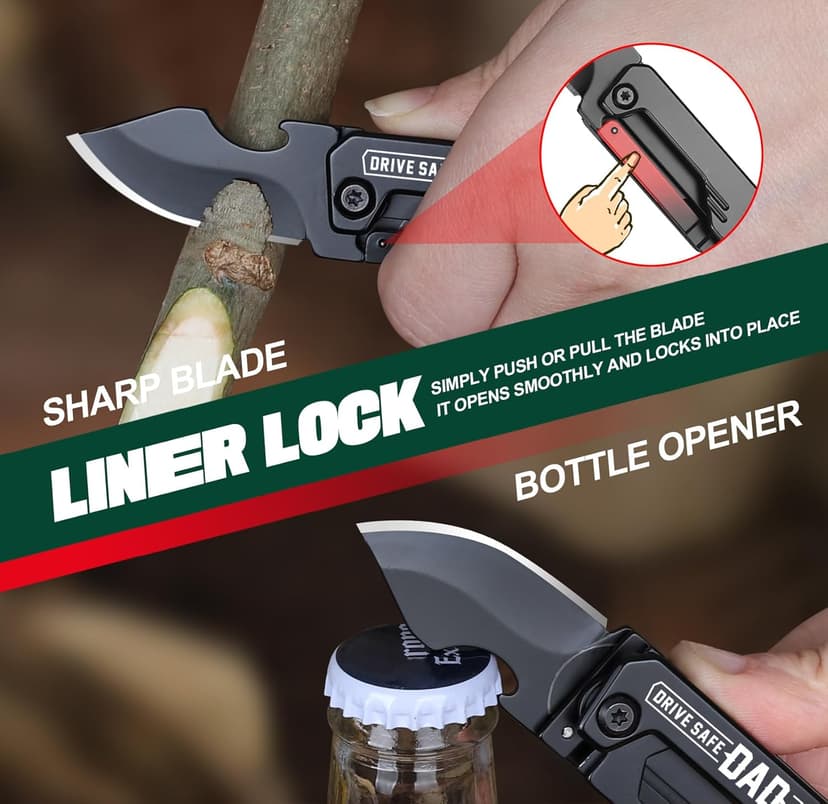 Fathers Day Dad Gifts - Gifts for Dad, Fathers Day Dads Gift from Daughter, Son, Wife - Dads Birthday Gift, Christmas Dad's Presents for Husband, Stepdad, Men - Keychain Presents, Portable Tool