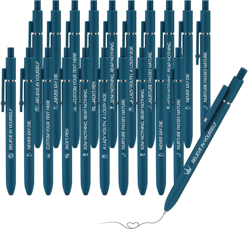 ENOMY Personalized Ballpoint Pens with Logo/Name/Text, Black Ink Custom Engraved Pen in Bulk, Ideal for Christmas Gifts, Birthday Presents, College, Offices & Businesses