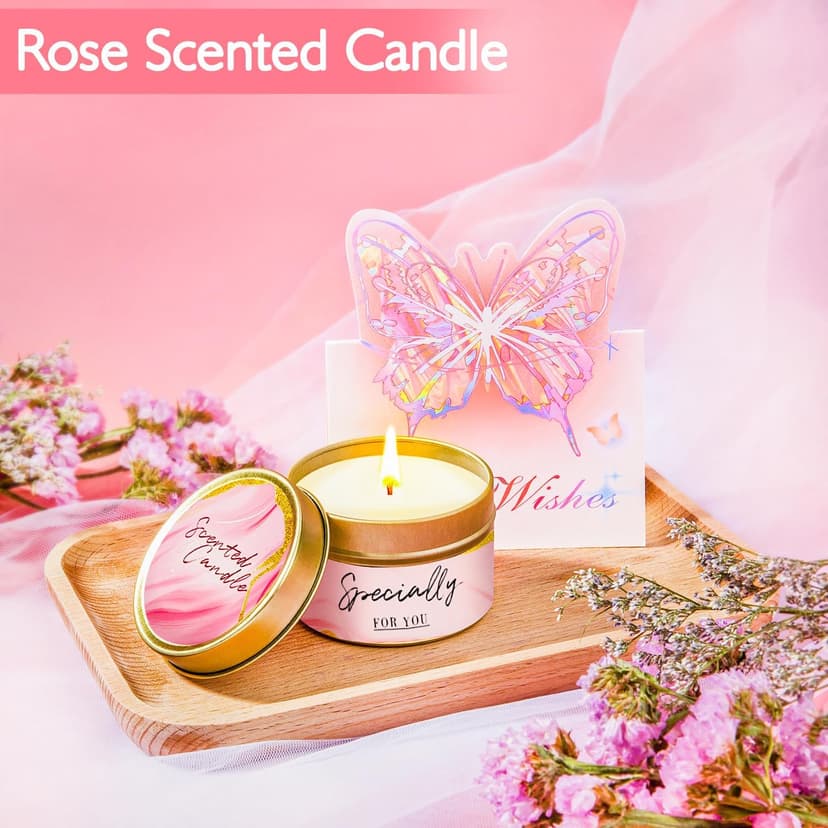 Gifts for Women, Birthday Gifts for Women, Happy Birthday Gifts Basket for Women, Rose Relaxing Spa Gifts Basket for Best Friends Female Sister Mom Wife Her Girlfriend Coworker Bestie