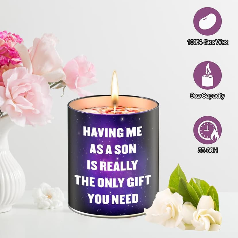 Mothers Day Gifts from Son,Gifts for Mom from Daughter, Son, Kids-Unique Mom Gift Ideas,Mama Candle, Dad Birthday, Gardenia Scented Candles