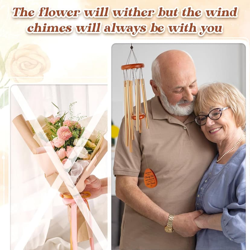 50th Anniverasry Wedding Gifts Wind Chimes, Anniversary Golden Gift for Couple, Wife, Husband, Romantic 50 Years Presents for Parents, Friends, Grandparents