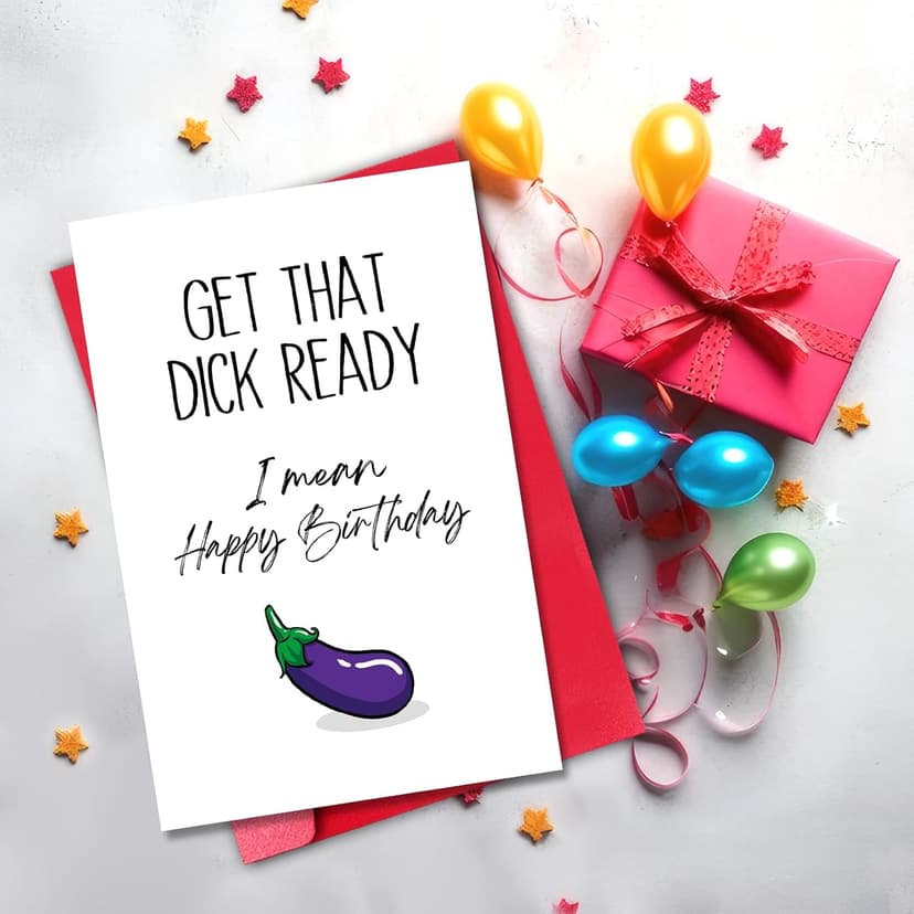 GYYsweetus Funny Birthday Card for Boyfriend Husband, Dirty Birthday Gift for Men, Get that Happy Birthday Card from Girlfriend Wife with Envelope and Sticker