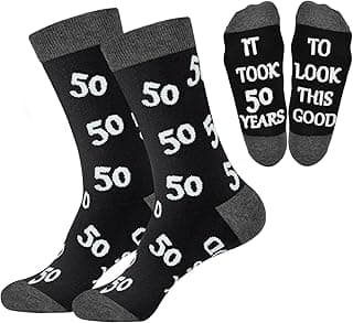 40th 50th 60th Birthday Gifts For Him, Men 40th 50th 60th Birthday Decorations, Cool Gifts Funny Crews Black Cotton Socks
