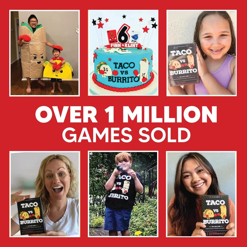 Taco vs Burrito - The Wildly Popular Surprisingly Strategic Card Game Created by a 7 Year Old - 5 Ways to Play - a Family-Friendly Party Game for Kids, Teens & Adults