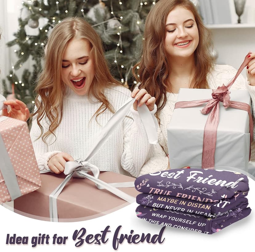 Best Friend Blanket Gifts on Christmas, Friendship Blanket Gifts for Women, Work Bestie, BFF, Soul Sister, for Women Friends on Mothers Day, Birthday, Xmas, to My Friend Throw Blanket, 60"x50"