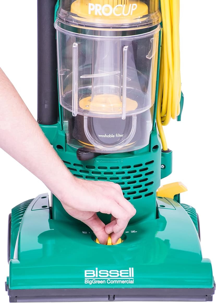 BISSELL BigGreen BGU1937T 13.5" Pro Cup Bagless Upright Vacuum with On-board Tools, 44" Height, 13.5" Wide, 13.2" Length, Polypropylene, 2 fl. oz. Capacity, Green