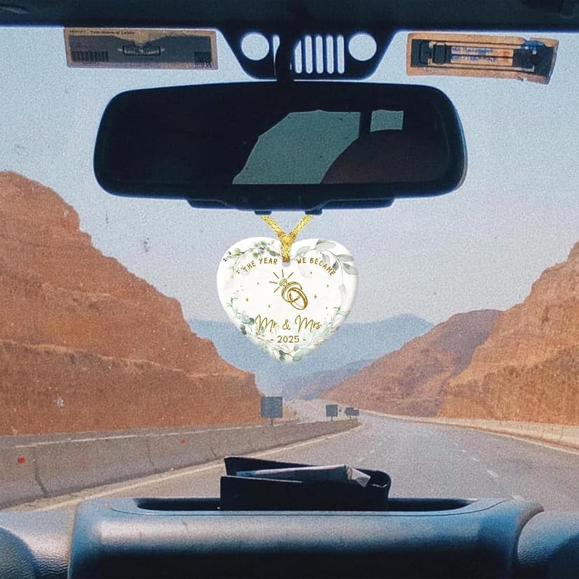 GOSSBY Wedding Ornament 2025 - The Year WE Became MR MRS - 2025 Wedding Gift for Couple - Bridal Shower, Newlywed, Just Married, Mr Mrs Gift for Bride Groom - 1st Married Couple Christmas Decor