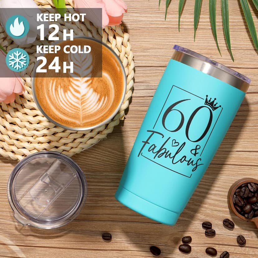 60th Birthday Gifts for Women Her, Cool 1965 Birthday Gifts for 60 Year Old Women 60 Fabulous Gifts, Funny Unique Happy 60th Birthday Gifts Ideas for Her Mom Sister Friend Grandma with Canvas Tote Bag