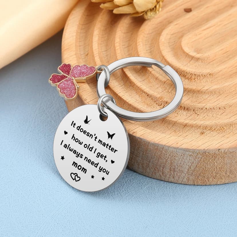Mom Birthday Gifts - Mothers Day Keychain from Daughter Son, Kids Baby Toddler - Christmas Valentines Day Gifts