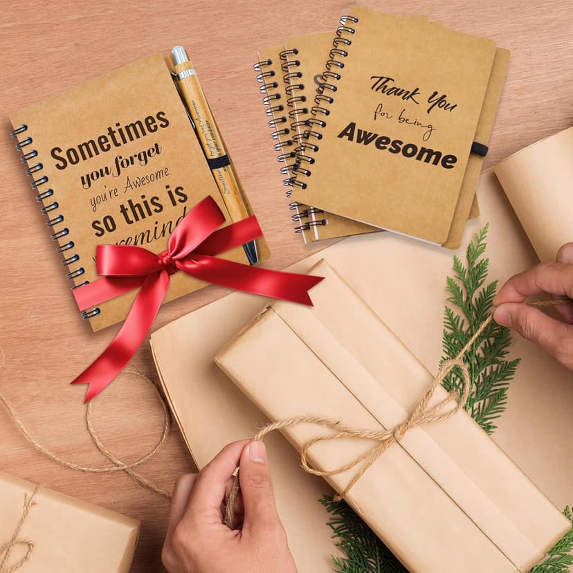 20 Pcs Christmas Employee Appreciation Gifts Bulk - 10 Sets of Inspirational Spiral Notebooks with Motivational Pens, Small Notepads for Coworkers, Office Staff, Team, Nurse, Teachers, Thank You Gifts