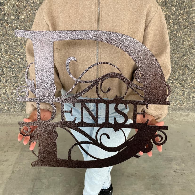 Personalized Metal Name Signs, Split Letter Monogram Wall Art Decor, Durable Steel Family Last Name Decor, Custom Signs Indoor or Outdoor, Personalized Wedding Gifts, Housewarming Gift