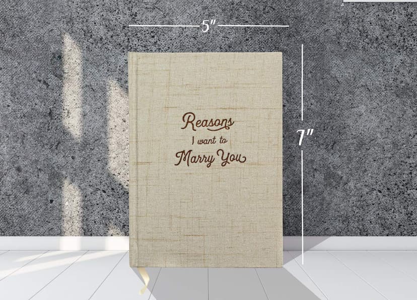 Reasons I Want to Marry You Wedding Gift Notebook - Write Love Letters To and From Bride & Groom - Linen Hardcover Letterpress and Embossed Journal for Proposal, Engagement, Anniversary, Fiance Gifts