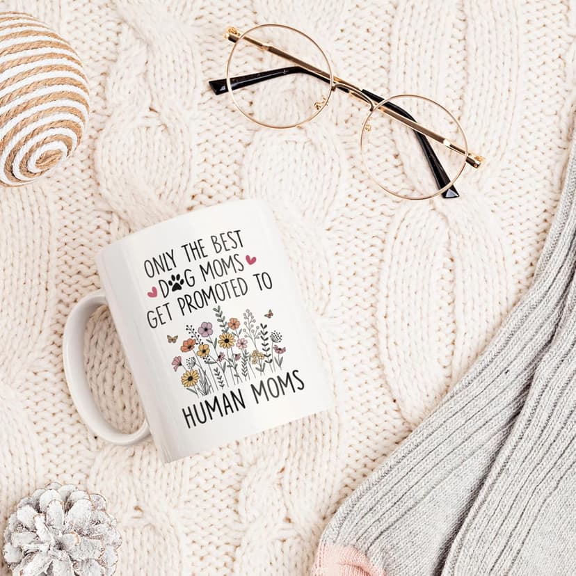 Mom To Be Gift, New Pregnancy Gifts For Expecting Mommy, Only The Best Dog Moms Get Promoted To Mug, Mama To Be gifts For Birthday Day, Mothers Day, Christmas (Mom)