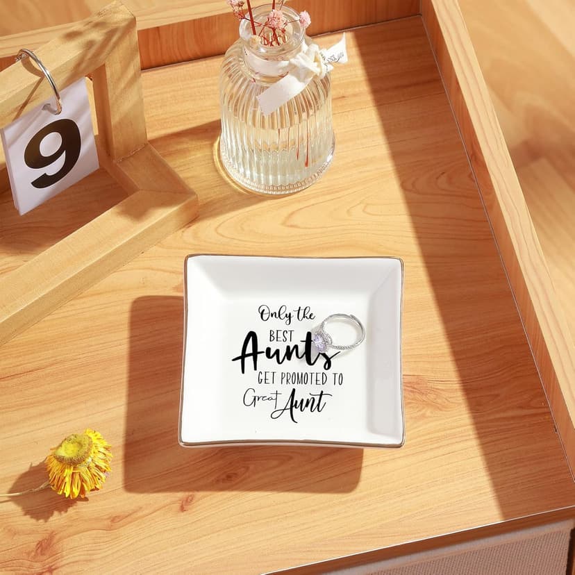 Aunt Gifts: Trinket Dish Ring Holder for Aunts' Christmas, Birthdays, Mother's Day, Valentine's Day, Thanksgiving, Xmas, Weddings