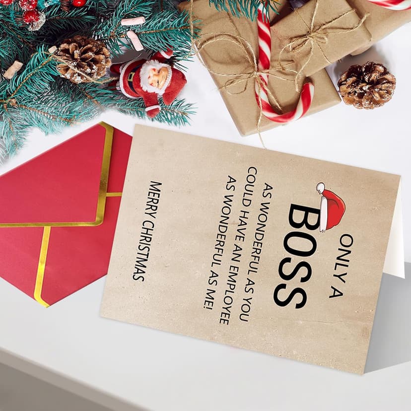 Ziwenhu Happy Christmas Card for Boss from Group, Merry Christmas Holiday Card, Boss Gifts for Women Men, Gift for Lady, Xmas Cards Gift Ideas for Female Male…