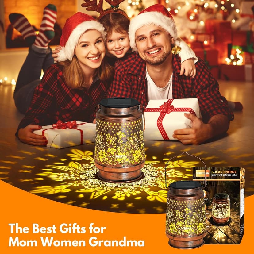 Solar Lantern Outdoor Lamp Waterproof Decorations Garden Decor, Christmas Birthday Gifts for Women, Mom, Grandma Decorative Garden, Yard, Patio, Lawn, Balcony Porch - Hummingbird