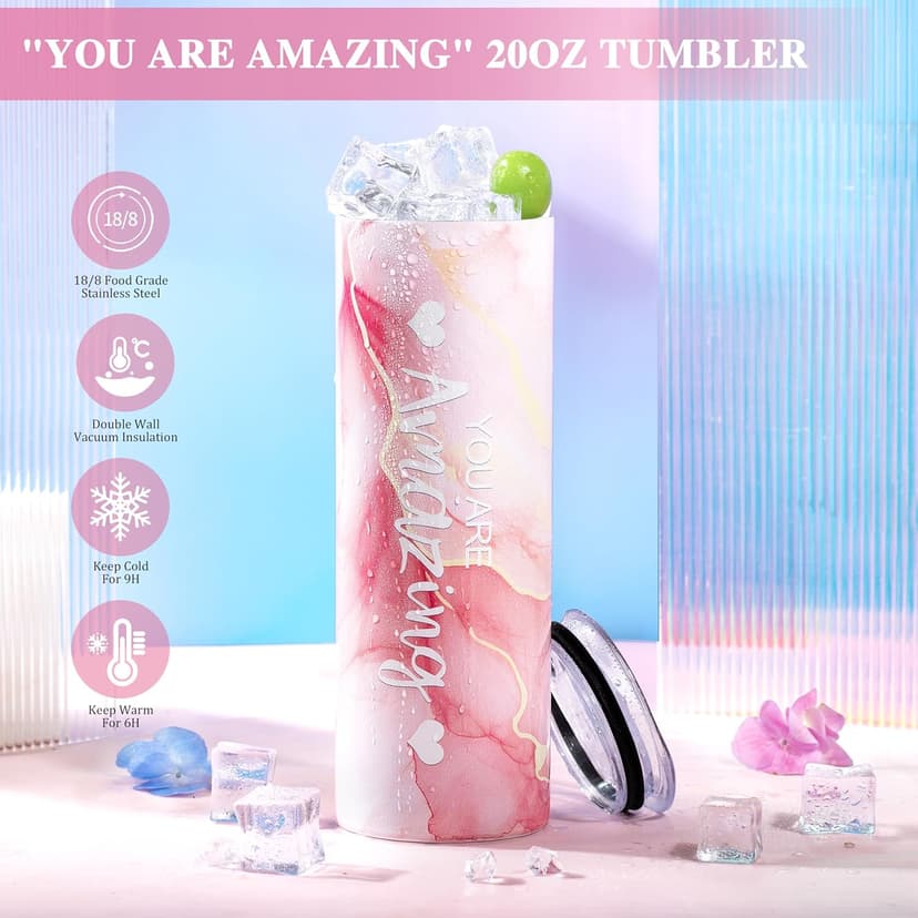 Gifts for Women,Birthday Gifts for Women Friendship,Spa Gifts Basket with Wine Tumbler,Gift Set for Women,Self Care Gift Idea for Mom,Her,Female Friend,Sister,Wife,Unique Gifts for Women