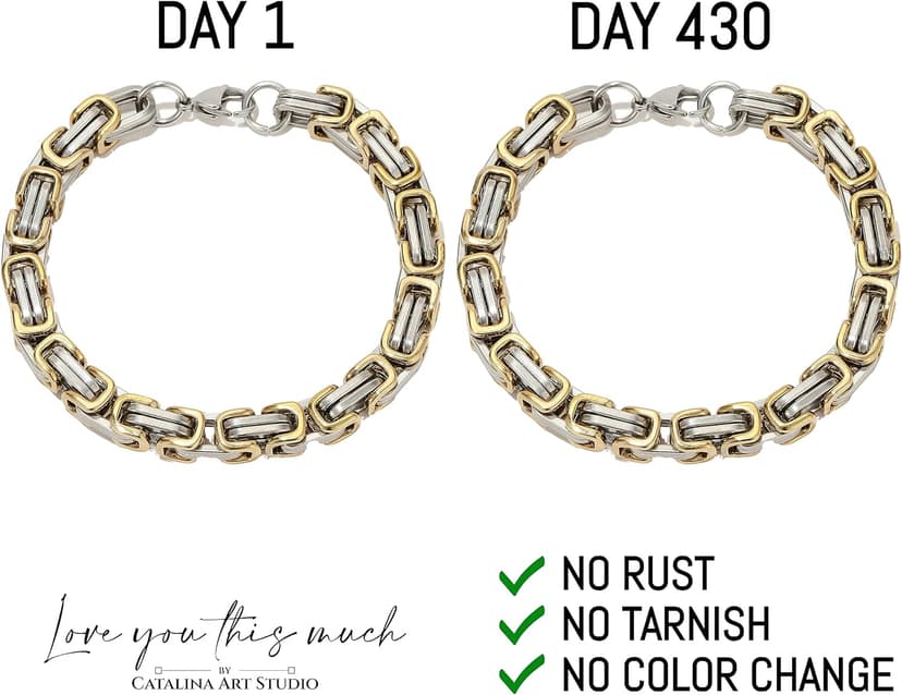 Love You This Much Steel Twist Bracelet for Him - Birthday & Wedding Gift for Husband, Boyfriend, or Fiance