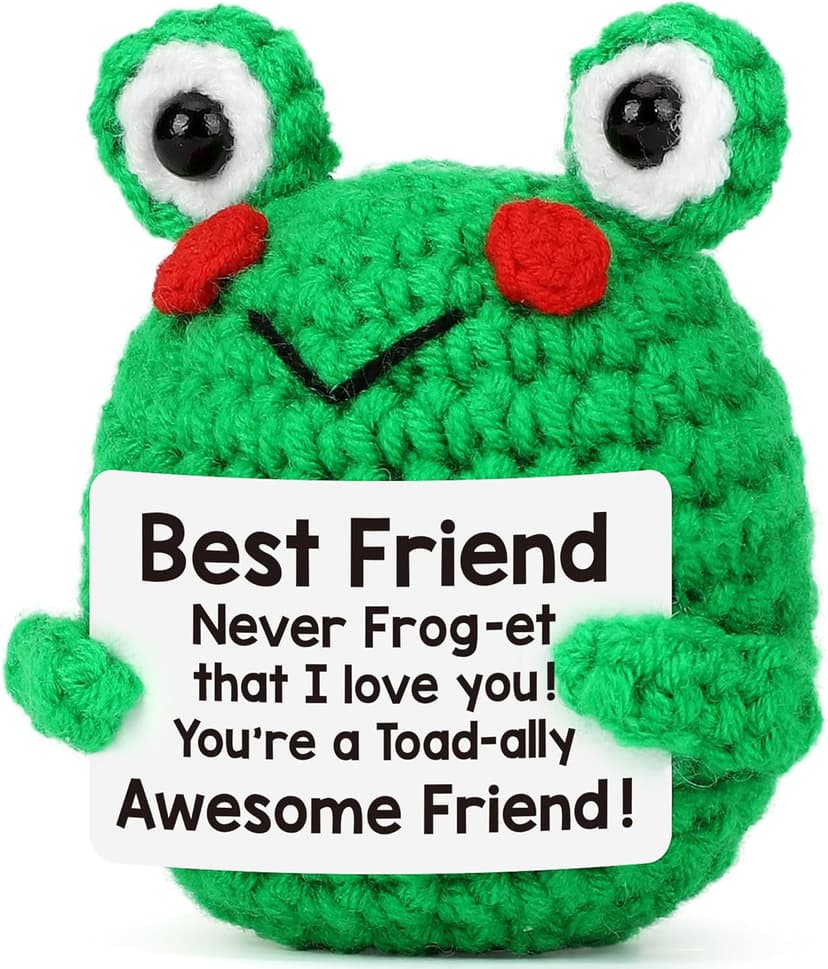 LEJIAJINW Friendship for Women Birthday Bestie BFF Sister, Birthday Gifts for Women Friends, Mini Cute Handmade Frog Positive Gift Ideas Christmas Thanksgiving Valentines Day for Her
